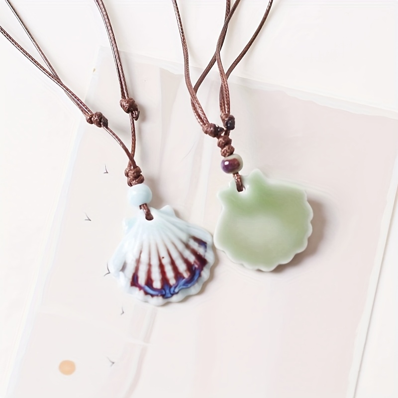 Ceramic Pendant Necklace Set Chinese Style for Party Music